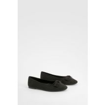 Ballerines Plates À Nœud - Noir - 38, Noir