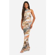 Robe Longue Dos Nu À Imprimé Animal - 46, Imprimé Animal