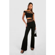 Pantalon Plissé À Découpes - Noir - 44, Noir