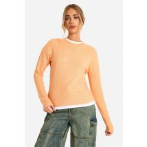 Pull Court En Maille Douce - Orange - S, Orange