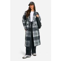 Manteau Effet Laine À Carreaux - Noir - 36, Noir