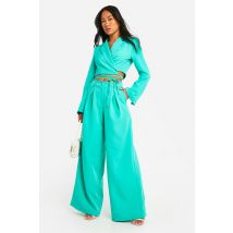 Pantalon Droit Ajusté - Vert Émeraude - 40, Vert Émeraude