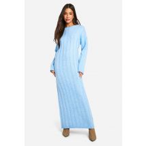 Robe Longue Côtelée - Bleu - S, Bleu