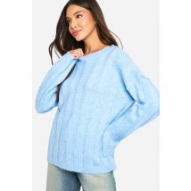 Pull Oversize Côtelé - Bleu - L, Bleu