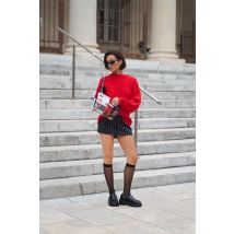 Pull Long En Maille Douce - Rouge - L, Rouge