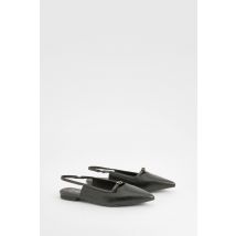 Chaussures Plates Avec Bride À La Cheville - Pointure Large - Noir - 38, Noir