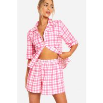 Short Rose En Coton À Carreaux - 42, Rose