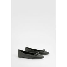Ballerines Pointues À Nœud - Noir - 39, Noir