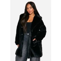 Grande Taille - Veste Longue En Synthétique - Noir - 52, Noir