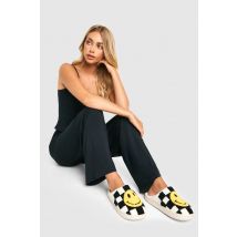 Chaussons En Polaire À Carreaux - Noir - L, Noir