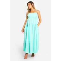 Maternité - Robe De Grossesse À Volants Et Bretelles - Bleu Turquoise - 36, Bleu Turquoise