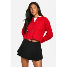 "Tall" - Cardigan En Maille Douce - Rouge - S, Rouge