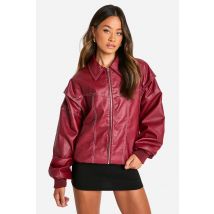 "Tall" - Bomber Oversize À Coutures Contrastantes - Rouge - 38, Rouge