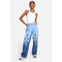 Jean Large Color Block - Bleu Jean - 34, Bleu Jean