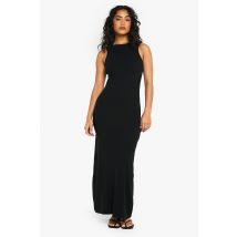 Robe Longue Basique Habillée Et Évasée - Noir - 38, Noir