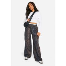 "Petite" - Pantalon À Taille Contrastante Et Imprimé Léopard - Imprimé Animal - 38, Imprimé Animal