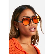 Lunettes De Soleil Aviateur À Monture Épaisse - Noir - One Size, Noir