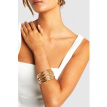 Bracelet Jonc Doré À Découpes - Jaune Or - One Size, Jaune Or