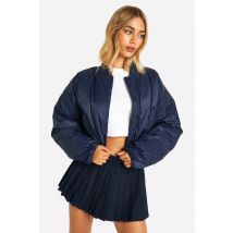 Bomber Matelassé En Nylon - Bleu Foncè - 36, Bleu Foncè