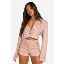 Blazer De Costume À Rayures Fines - Rose - 34, Rose