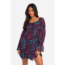 Robe Babydoll Fleurie En Mousseline De Soie - Multicolore - 36, Multicolore