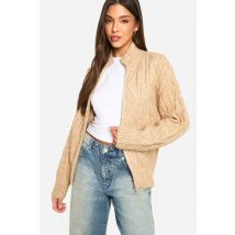 Cardigan Épais Premium En Maille Torsadée - Beige - M, Beige