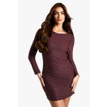 Robe Courte À Col Rond - Mauve - 44, Mauve