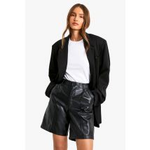 Short Long Enduit - Noir - 34, Noir
