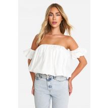 Top Bouffant En Coton - Blanc - 36, Blanc