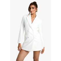 Robe Blazer En Dentelle - Blanc - 40, Blanc