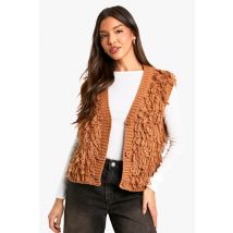 Gilet En Maille Épaisse Sans Manches - Orange Rouille - L, Orange Rouille