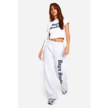 Ensemble En Denim Avec T-Shirt Court Et Jogging - Blanc - S, Blanc
