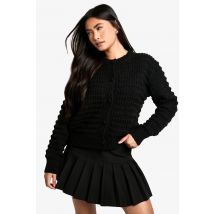 Cardigan En Maille Épaisse - Noir - S, Noir