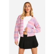 Cardigan Rayé En Maille - Rose - M, Rose