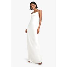 "Tall" - Nuisette Satinée À Col Bénitier Et Strass - Blanc Ivoire - 38, Blanc Ivoire