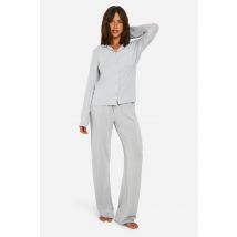 Ensemble De Pyjama À Col Boutonné - Gris - 34, Gris