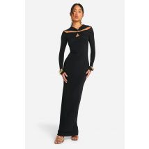 Robe Longue À Découpes - Noir - 42, Noir