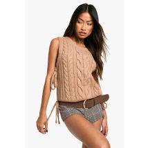 Débardeur En Maille Douce - Beige - S, Beige