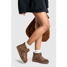 Mini Bottines À Imprimé Léopard - Marron - 36, Marron