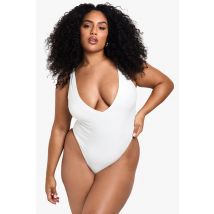 Grande Taille - Maillot De Bain Une Pièce - Blanc - 56, Blanc
