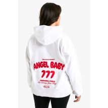 Grande Taille - Sweat À Capuche Oversize À Slogan Ange Baby - Blanc - 44, Blanc