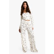 Ensemble De Pyjama À Imprimé Cœur - Blanc - 38, Blanc