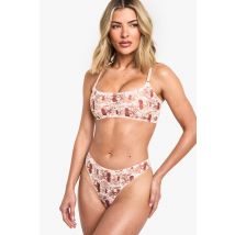 Ensemble Avec Bralette En Dentelle À Imprimé Cerise - Saint-Valentin - Blanc Cassé - S, Blanc Cassé