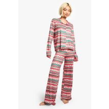 Ensemble De Noël À Rayures Avec Pantalon - Rouge - 36, Rouge