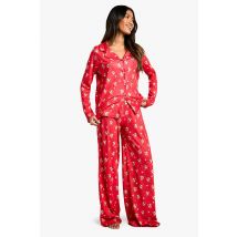 Ensemble De Noël À Manches Longues Et Pantalon De Costume - Rouge - 38, Rouge