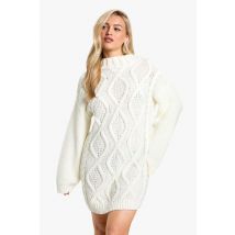 Robe Pull À Col Ras Du Cou Et Dos Nu - Blanc Cassé - L, Blanc Cassé
