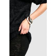 Bracelet Jonc Abstrait Argenté - Gris - Argent - One Size, Gris - Argent