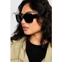 Lunettes De Soleil Rondes À Monture Noire - One Size, Noir