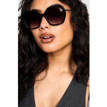 Lunettes De Soleil Rectangulaires À Monture Noire - One Size, Noir