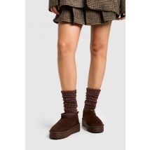 Chaussettes En Maille - Marron - One Size, Marron